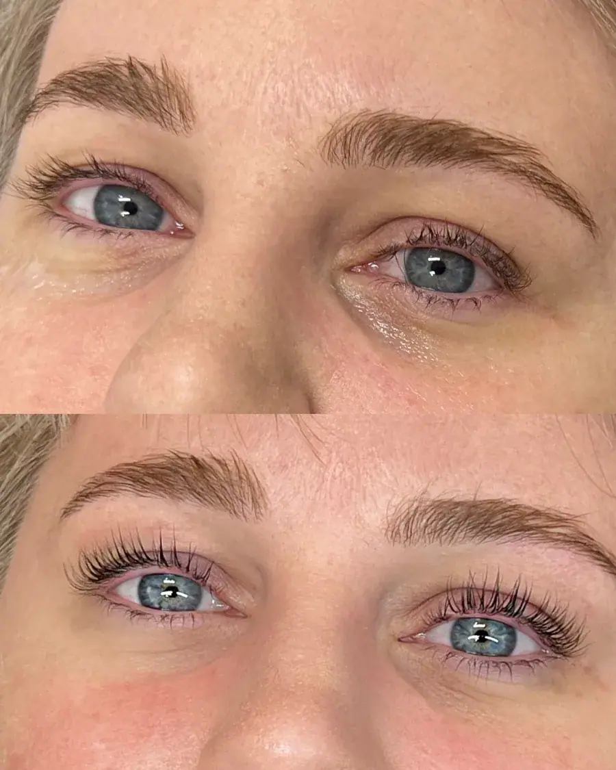 Lashes after a lift and tint treatment